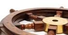 Ship s Teak Wood Steering Wheel 24 Inch Antique Style Brass Center Nautical