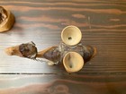 Vintage Hand Carved Old Man With Camel Wood Figurines Middle Eastern 6 5  High