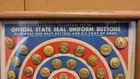 Vtg Waterbury Button Co  Framed Collectors Set State Seal Army Navy Coat Of Arms