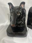 Vintage Wales Mcm Collie Dog Porcelain Bookends