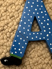 Sevi Hand Painted Wooden Alphabet Letter 3  - Blue  a  - Cracked - Child Decor