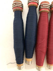 Wrapped Wood Quills  2 Green  2 Red  2 Dark Blue  Bobbins  Spools  Lot Of 6 