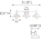 Design House  kimball  3-lamp Vanity Light Fixture White Farmhouse 60w 579656