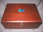 Reed   Barton Eureka Bristol Mahogany Silverware Chest   Wm Rogers Flatware