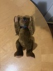 Vintage Brown Jointed Teddy Bear Plush Stuffed Animal Ribbon