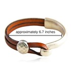 Men Leather Bracelet Cuff Bracelets Wrap Studded  Double Band Wrist Chains Brown
