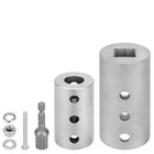 2 In 1 Trailer Jack Drill Adapter For 1 2in   1in Jack Drive Shaft  Stainless 