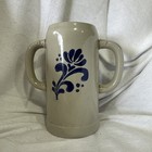 Vintage German Stoneware Beer Stein Mug    ii Staffel    Cobalt Blue Script     Unique