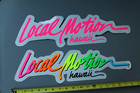 Local Motion Surfboards Hawaii Pink Rainbow Neon 80 s Surfing Sticker - Lot Of 2