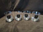 Vintage Glass Bar Set 4 Atomic Monogram P Whiskey Cocktails Rocks 7 Oz  1960 s