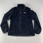 The North Face Jacket Womens Small Black Fuzzy Fleece Full Zip Pockets Ladies