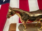 Vintage 1973 American Quarter Horse Trophy Figural Metal Topper 8  Milady Lzan