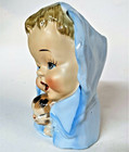 Mid-century Baby And Winking Kitten  Planter Nursery Gift Vintage