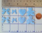 Lot Gingham Blue Hearts Bows Bears Baby Boy Announcements Cards Shower Favors