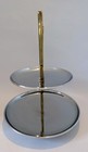 Mcm Mid-century Modern Vintage Chrome Two-tier Retro Atomic Serving Tray