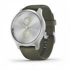 Garmin Vivomove Style Silver Fitness Watch With Moss Silicone Band 010-02240-01