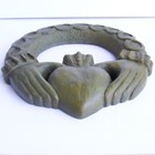 Laughing Hill Studio Celtic Claddagh Green Resin Irish Ring Wall Plaque 11 x 10 