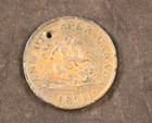 Antique 1857 Bank Of Upper Canada One Half Penny Bank Token   Holed