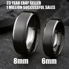 8mm Black Titanium Men s Brushed Finish Stripe Wedding Band Ring Size 5-15