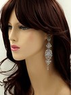 Dangle Earrings Women Clear Crystal Rhinestone Chandelier Silver Wedding Gift 36