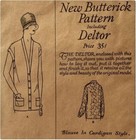 20s Cardigan Style Blouse Sleeve Options   Pockets Vintage Sewing Pattern 1375