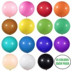 15pcs 24 Inch Balloons Large Assorted Balloons Thick Latex Heavy Duty Balloon   