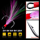 Feather Fishing Hooks Strong Treble Hooks Size 2 4 6 8 10  pack Of 20 