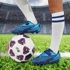 Firm Ground Soccer Cleats Boys Girls Athletic Football Shoes  9 navy Blue 
