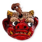 Japanese Clay Bell Oni Demon Devil Head 2in1 Face Dorei Pottery Shrine Lucky B24