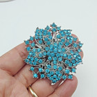 Light Blue Crystal Rhinestone Flower Brooches Bridal Bouquet Brooch Woman s Gift