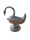 Vintage Pewter Swan Goose Figurine Master Salt Trinket Box Marked 1770 5 5  X 5 