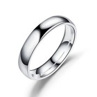 Men s Women s Silver High Polished Dome Titanium Rings Wedding Band Comfort Fit 