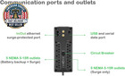 Back-ups Pro 1350va Ups  810w Battery Backup   Surge Protector  Avr  10 Outlets