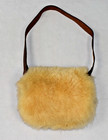 Vintage Sheep Skin Fur Leather Purse Andersen Designer Craftsman 80s 9x9 5in