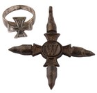 German Empire Ww1 Iron Cross Ring Wwi Germany Knights Templar Celtic Pendant Set