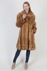 Vtg Saga Royal Ranch Mink Coat Real Pastel Knee Mid Length Fur Collar Jacket