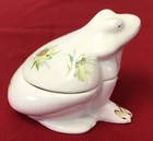 Vintage Frog Trinket Box Ashley Bone China England Painted Floral