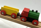 Vtg 80 s 90 s Brio Train Engine  33610  W  Yellow Wagon Car Wooden Railway Guc_
