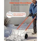 Snow Shovel With Wheels 24  Durable Metal Snow Removal Pusher Plow For Driveway