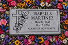 Custom Gray Granite Flat Grave Marker Cross Memorial Headstone