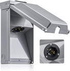 50 Amp Generator Power Inlet Box With Rainproof Enclosure  Nema Ss2 50p Etl