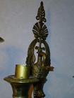 Antique 19th Century Pair Of Brass Wall Candle Sconces Bird