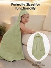 3 Pack Muslin Hooded Baby Bath Towels 100  Cotton 32x32 Inch Green Blue Series