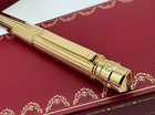 Cartier Santos Rollerball Pen Gold Finish Luxury Designer Stationery New Box
