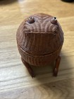 Vintage 60 s Chinese Wicker   Rattan Basket Frog Toad Zhejiang Handicraft 6 