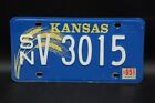 1980 1985 Kansas Wheat Blue License Plate   3015