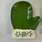 Lenox Holiday China Christmas Mitten Party Snack Plates Set Of Two See Pics Chip