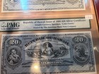 1895 Republic Of Hawaii  20 Silver Cert Printed In 1987 By Abnc  Pmg Certified 