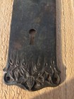 Antique Victorian Ornate Cast Brass Door Knob Back Plate 12 Inches