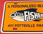 Vintage Bob Fisher Chevrolet Dealership Booster License Plate Fish Reading Pa